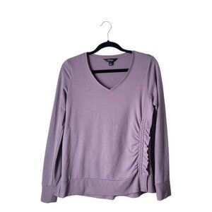 Simply Vera Vera Wang Lavender Ruffle Terrycloth Ruffle Sweatshirt